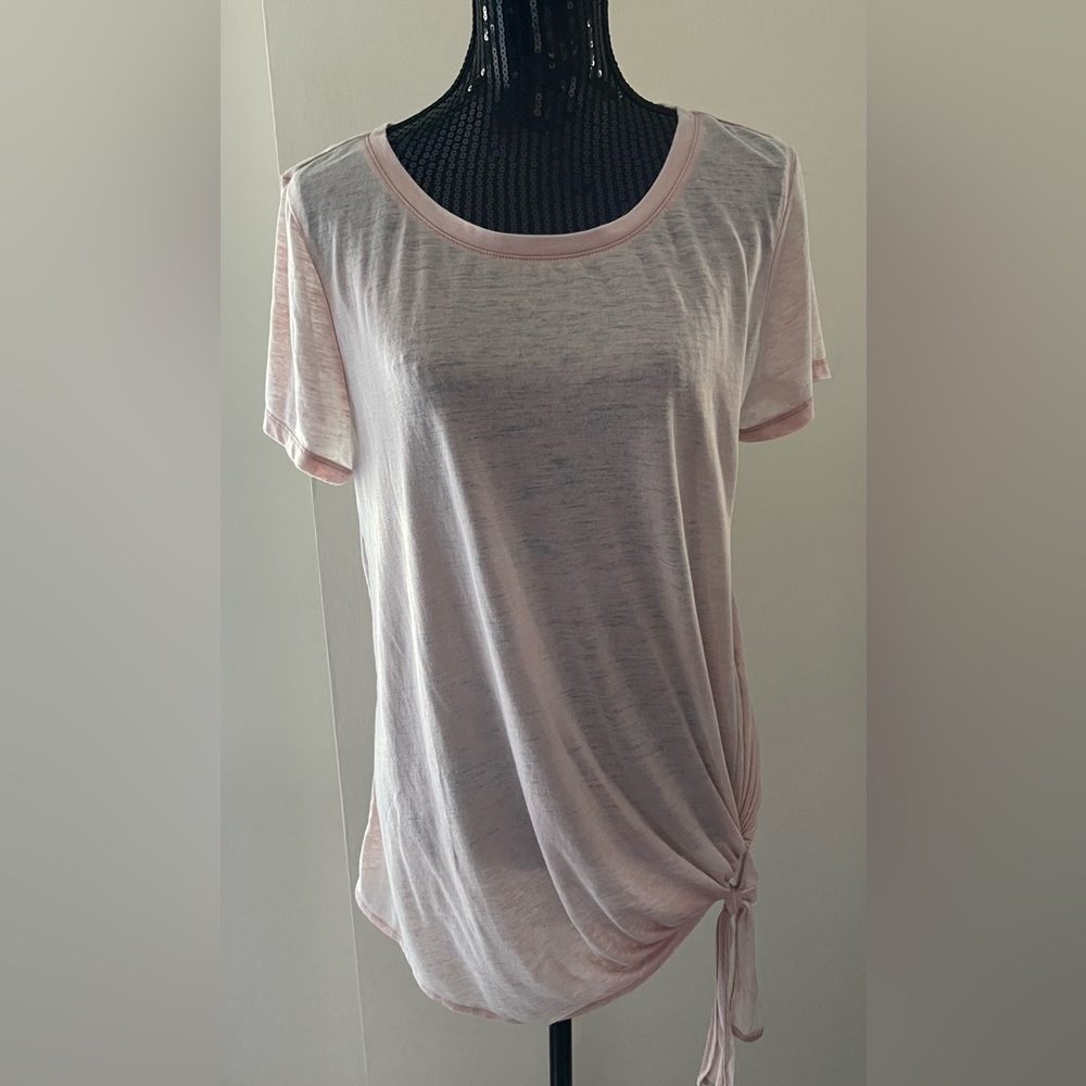 Susina Semi Sheer Pink Side Tied T-Shirt Size XL